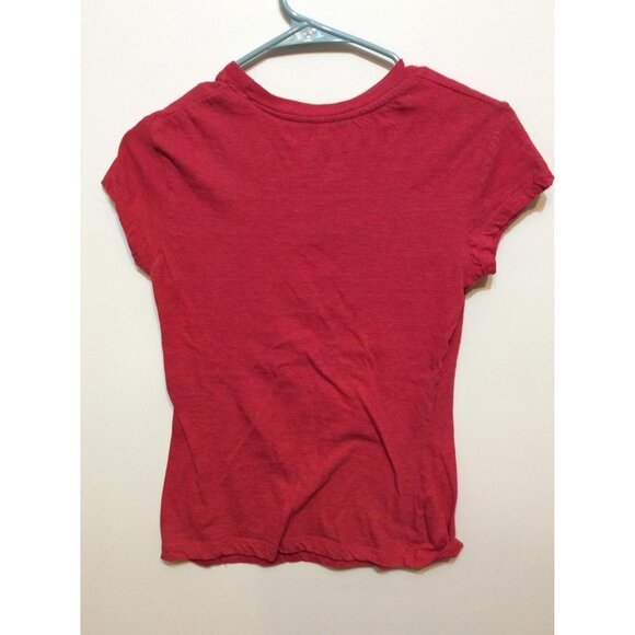 DISNEY Mickey Women Shirt Round Neck Short Sleeve Size M Red - Picture 2 of 3